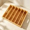 Adjustable Dividers Bamboo Storage Box Multifunction Kitchen Utensil Holder  Household