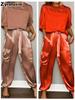 Women's Two Piece Set - Sleeveless Top & Pants, Solid Color Loose Casual Smooth Satin Pocketed Fashion Outfit