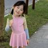 Korean Style Two-Tone Spliced Girls' Quick-Dry Swimsuit - Fashionable and Cute
