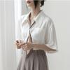 Summer Tie White Shirt Professional Chiffon White Shirt Women's Design Sense Niche Short Sleeve Top