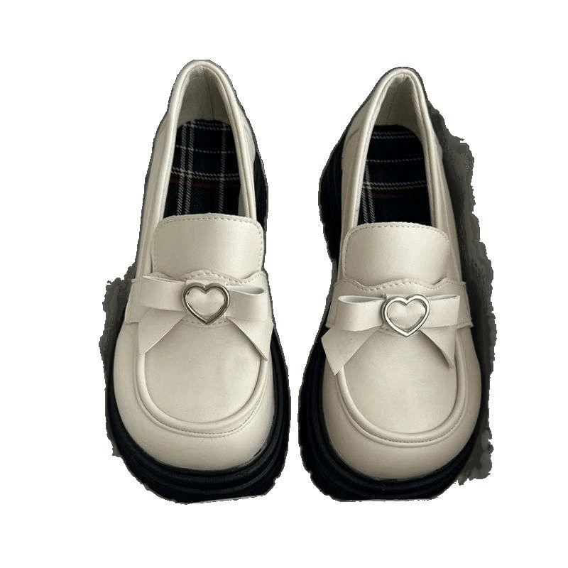 Weiße Mary Jane kleine Lederschuhe Damen Sommer Britischer Stil Plateau Japanische JK Schuhe Niedlich Vielseitig Runde Spitze Student Einzelne Schuhe