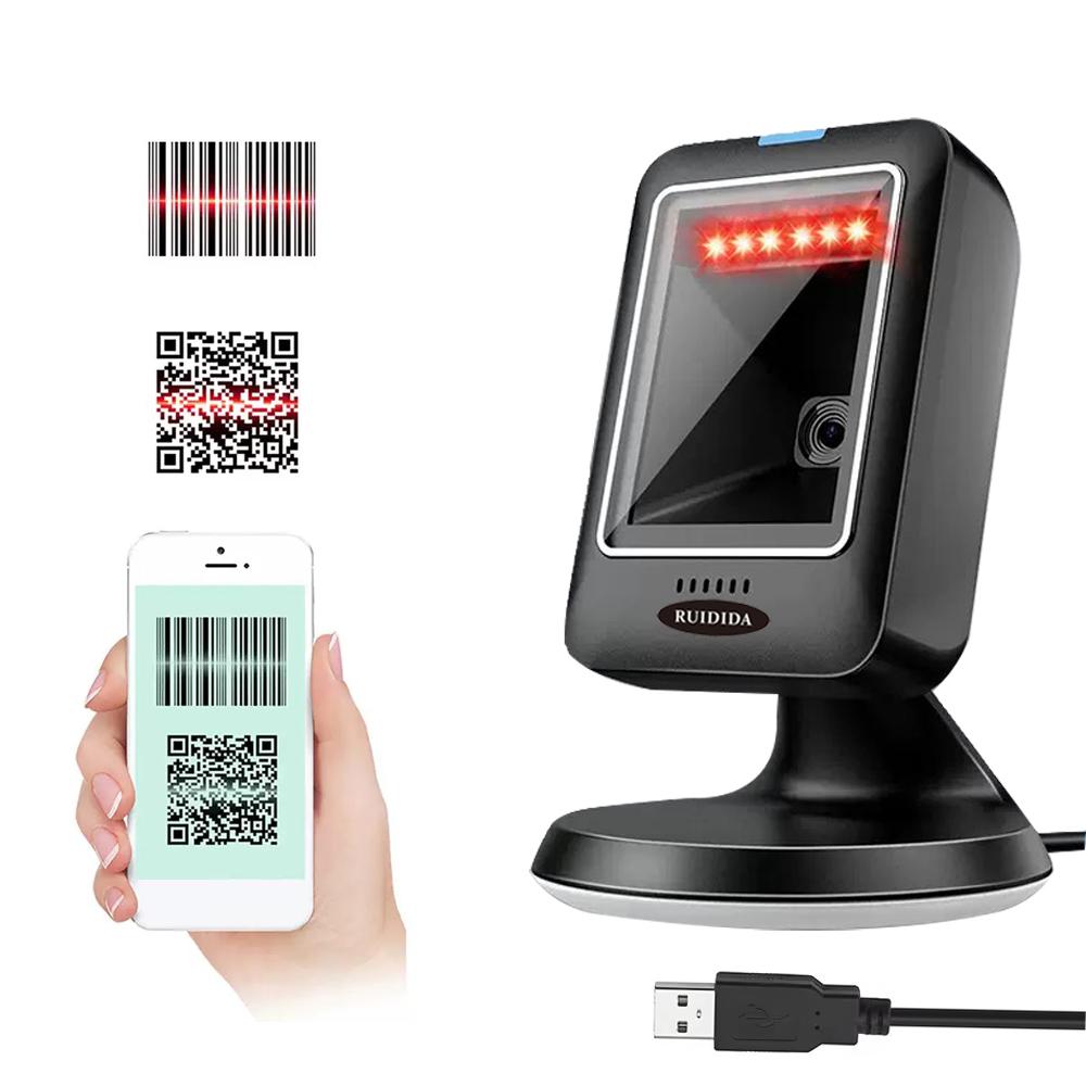 1D 2D Platform Scanner 2D Handfree Barcode 2D Scanner Desktop Barcode Reader Wired USB  Scanner QR Code PDF417 Code