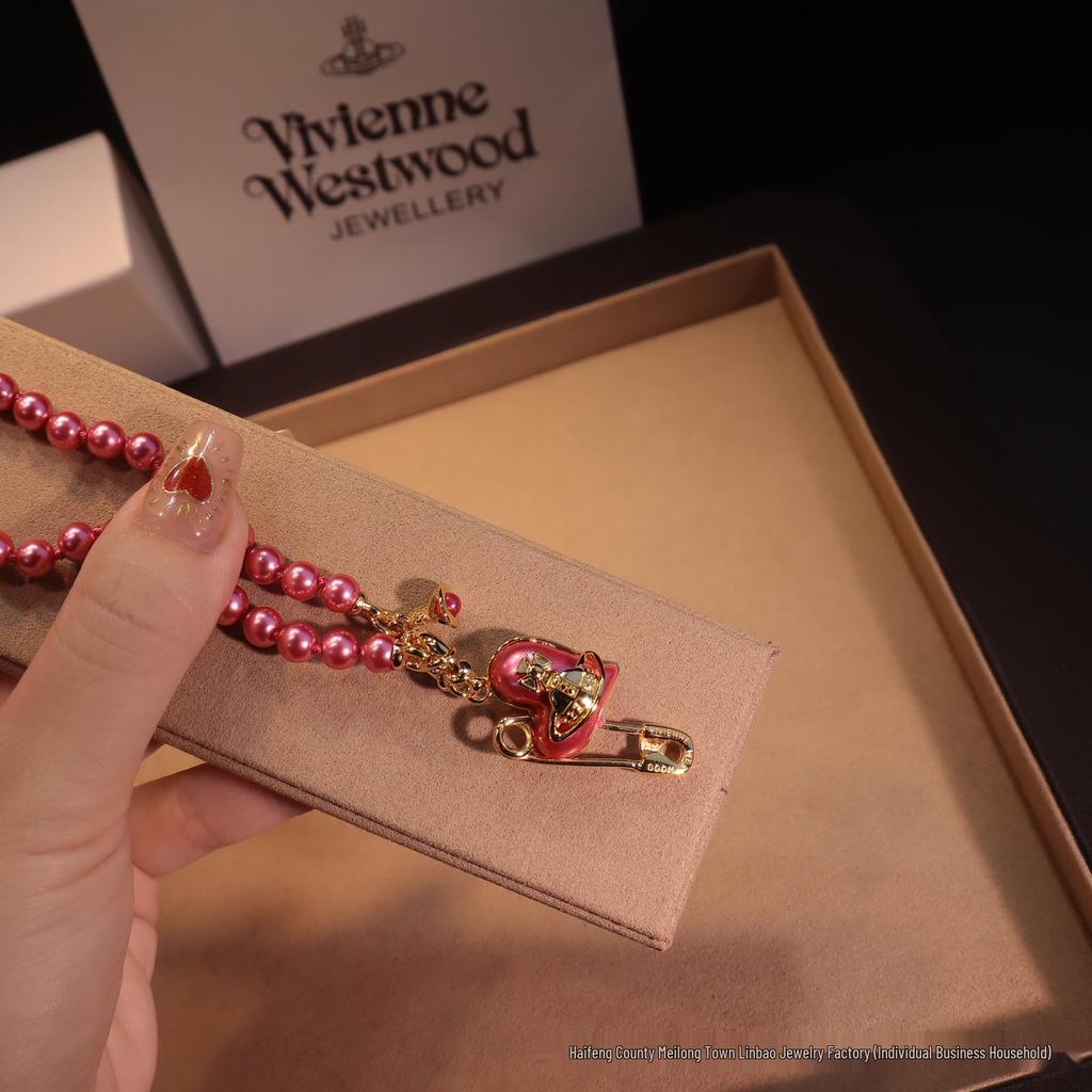 Kaiserinwitwe Pearl Heart Vivienne Orb Schlüsselbeinkette