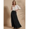 Jupe Maxi d'Été pour Femme à Volants sur l'Ourlet en PolyMélange | Jupes Longues Taille Haute | Jupe Unie Fluide Coupe A pour Toutes les Occasions | Style Bohème Élégant