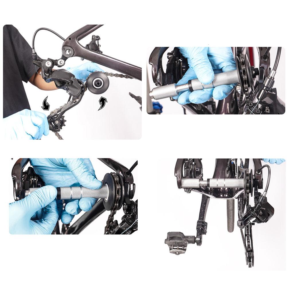 Bicycle Chain Cleaning Tool for 12mm Thru Axle with Smooth Rolling Action