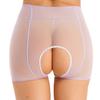 Chiloți fără crotch pentru femei Chiloți boxer transparenti Pantaloni scurti elastici Lenjerie intimă