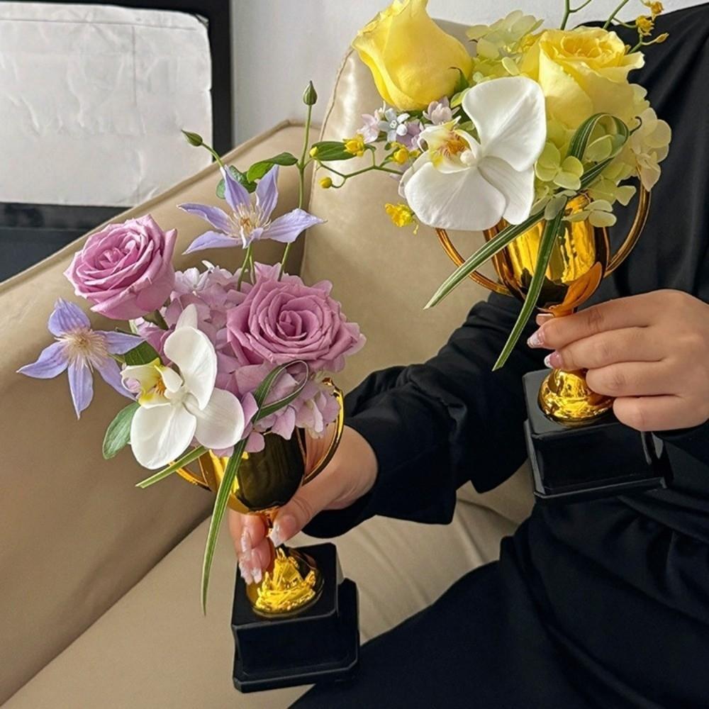 DIY Flower Trophy for Competition Achievement Award Bouquet Wrapping Package  Graduation Season