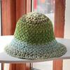 Lady Sweet Fresh Colors Gradient Weave Stripe Hollow Grass Sunscreen Bucket Beach Straw Hat
