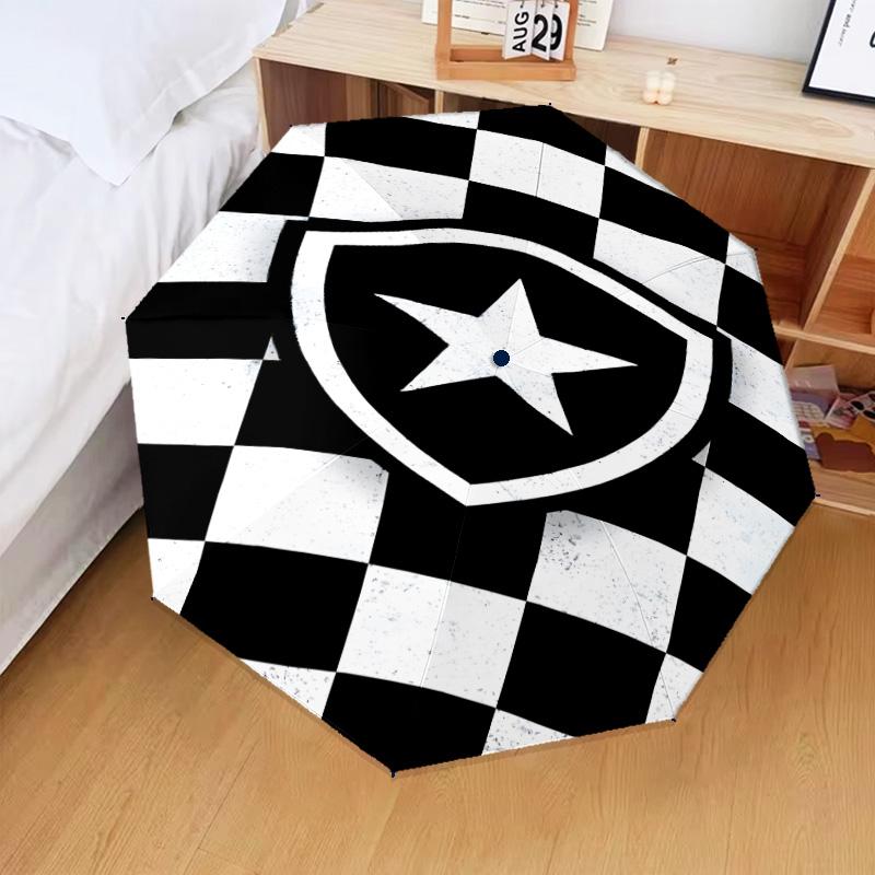 1PC Shield With Star Emblem Printed Umbrella Folding umbrella, automatic umbrella 8-Frame for Travel, camping Fan gifts Christmas Gifts