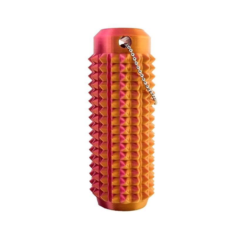 Adult Stress Relief Toy, Portable 3D Printed Breathable Keychain Pendant, 3D Printed Gradient Color Massage Roller, Used For Stress Relief