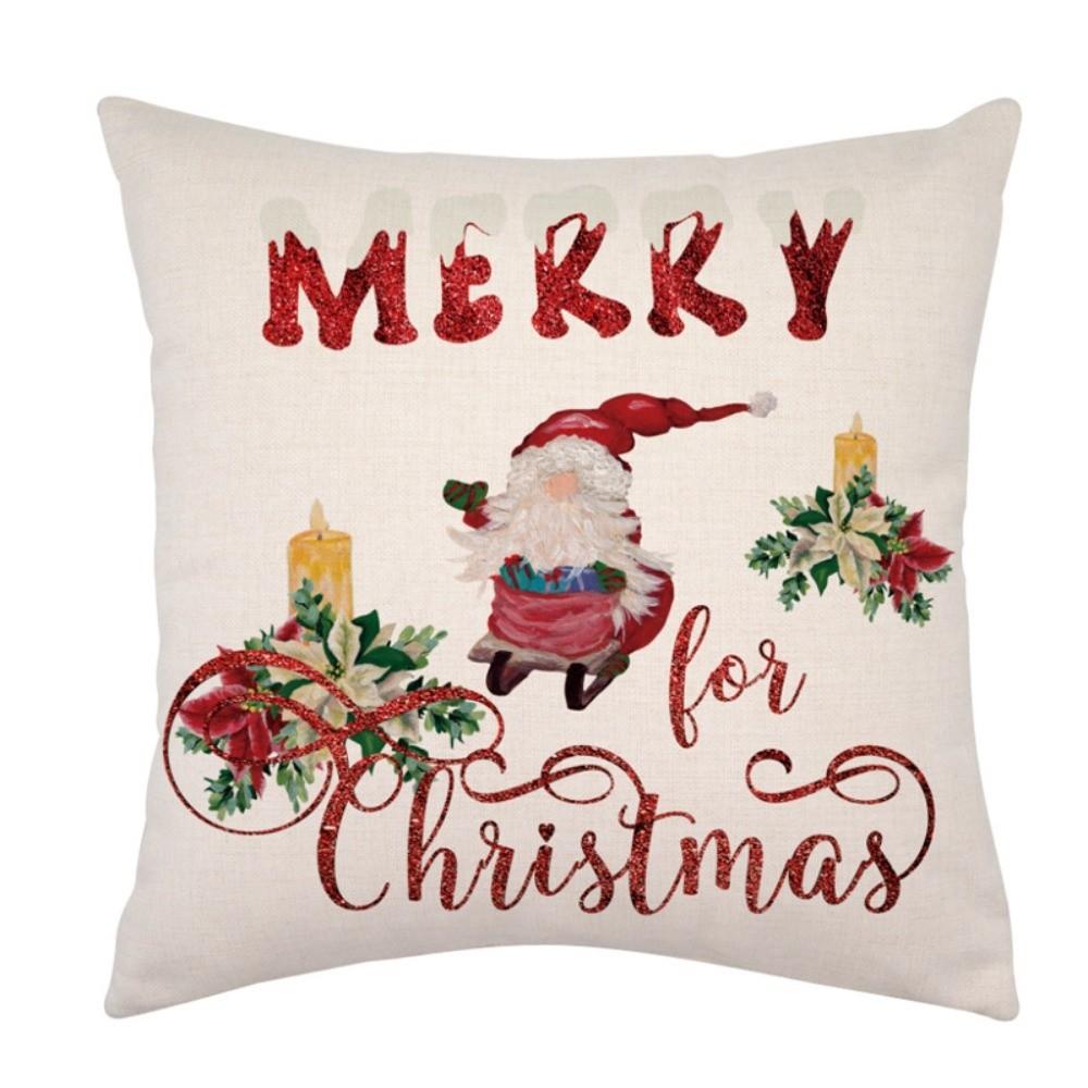 Soft Christmas Pillow Cover Santa Claus Xmas Tree Pillowslip Throw Cushion Case  Winter Decor