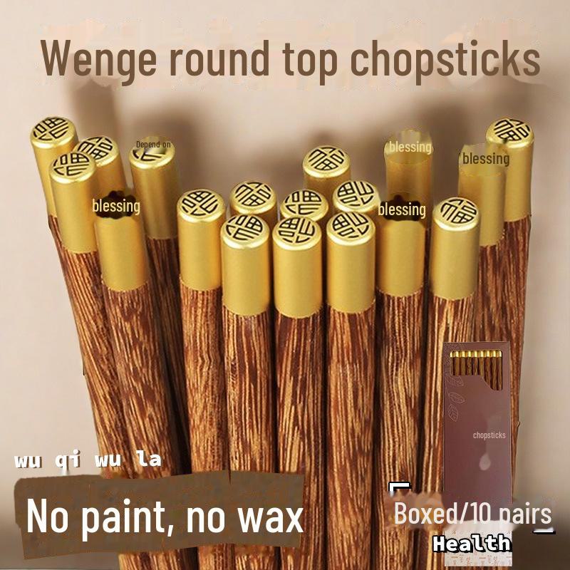 [Wow] Rotes Sandelholz Hühnerflügel Essstäbchen für Zuhause, Runde Holzessstäbchen im Etui, Kreatives Design.