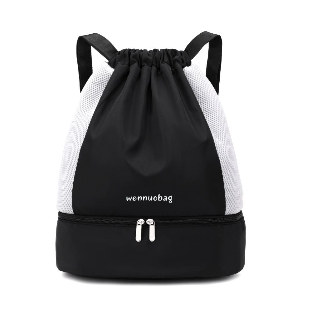 Fashion Oxford Drawstring Backpack Casual Lightweight Sports Gym Bag Large Capacity Dry and Wet Separation Fitness Bag Women