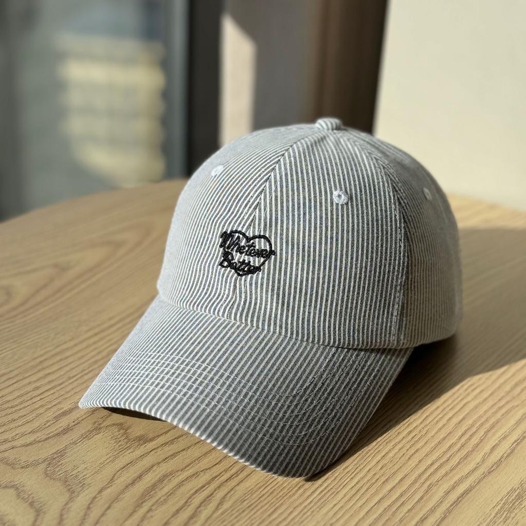 Spring and summer new heart-embroidered baseball cap for men and women, casual and versatile, soft-top pure cotton cap, suitable for large head
