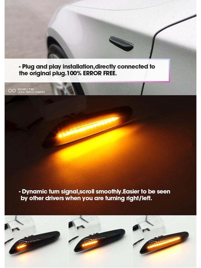 New Sequential LED Turn Signal Lights for BMW 3 & 5 Series - Side Light Upgrade