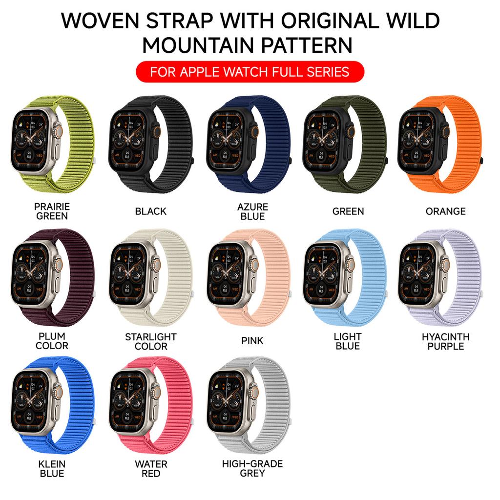 Nylon Braided Sport Strap For Apple Watch Band 49MM Bracelet for iWatch 10 9 8 7 6 5 4 SE Ultra 1 2 49mm 46 45 44 42 41 40 38mm