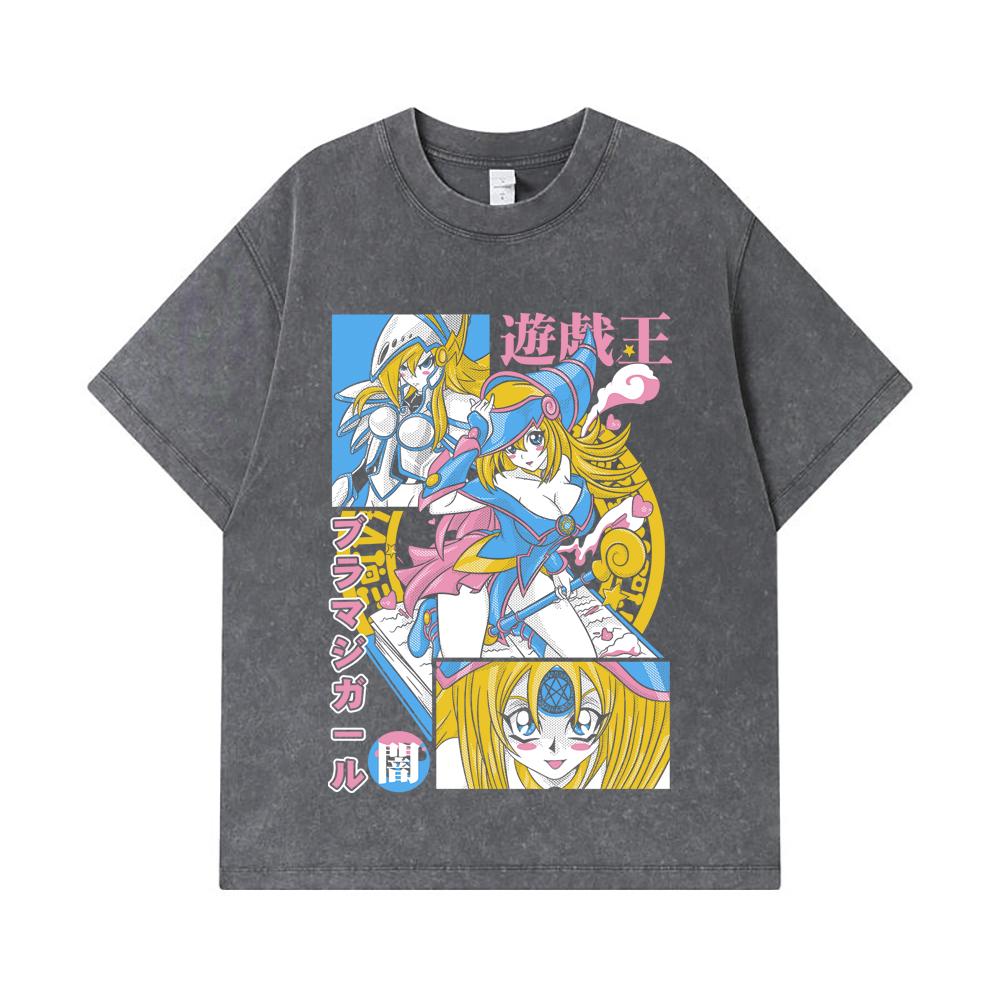 275 GSM Washed T-shirts 100% Cotton Yu-Gi-Oh V4 Maga Obscura Print Unisex Heavy Cotton T Shirt