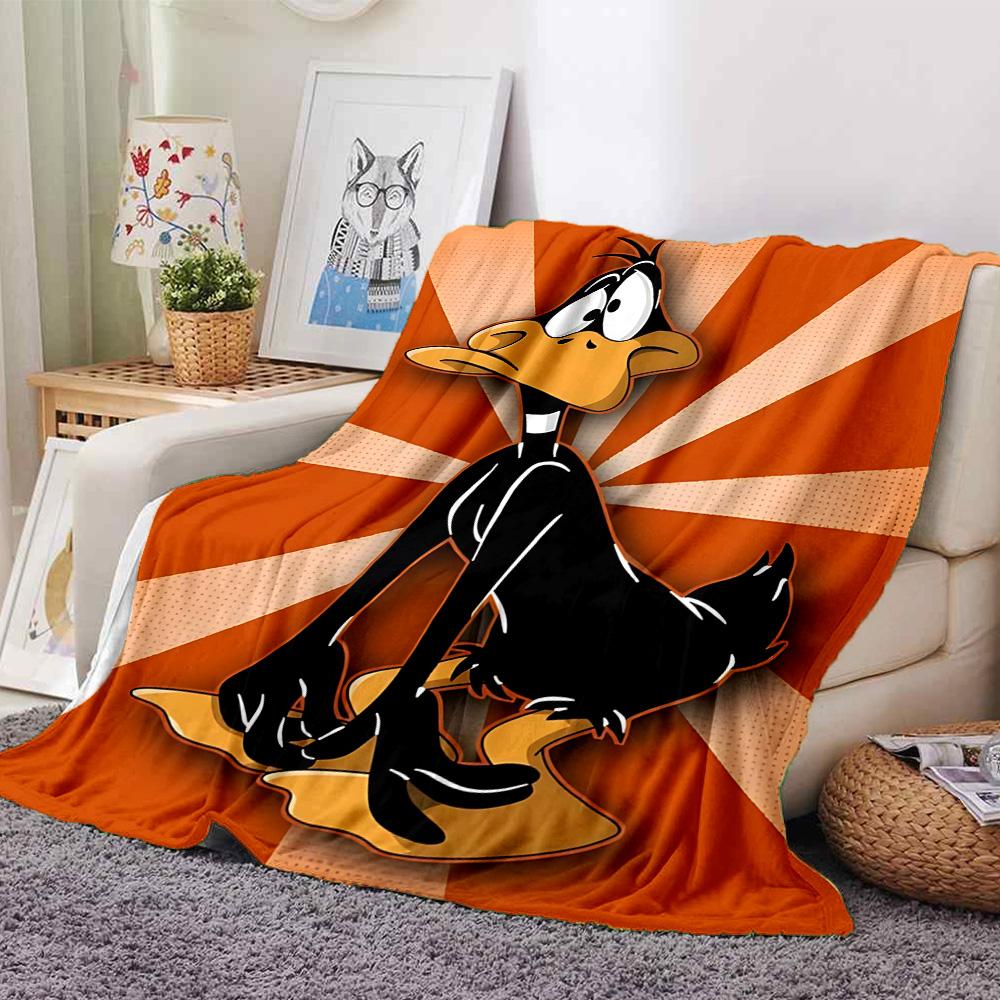 Daffy Duck Action Flannel Blanket Super Soft Warm Cozy Blanket For Sofa Bed Office Travel Allseason Home Decor Gift