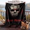 Custom Text Flannel Throw Blanket, Lightweight Cozy Bed Sofa BlanketFriday the 13th Jason Voorhees