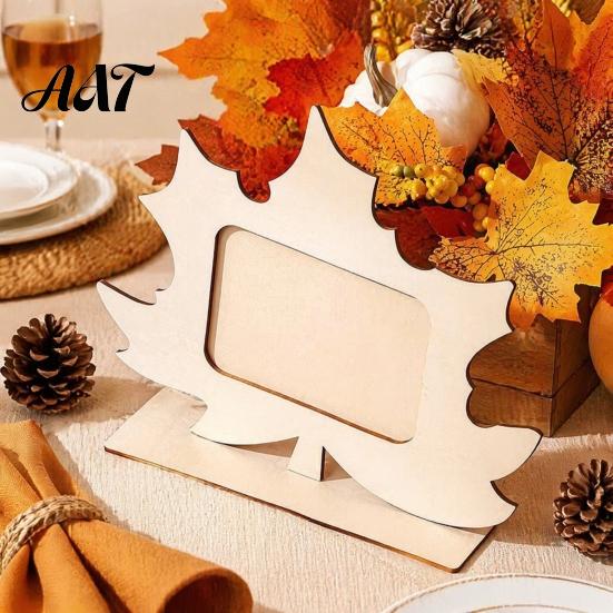 Unfinished Wood Photo Holder Wooden Pumpkin Frame, Halloween Thanksgiving DIY Paintable Craft for Kids, Blank Handmade Picture Holder, Fall