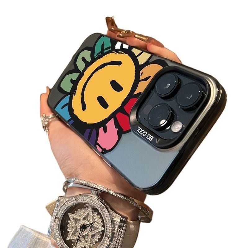 Apple 15promax for 13 creative 15pro personality 12 color silver color sunflower iPhone phone case