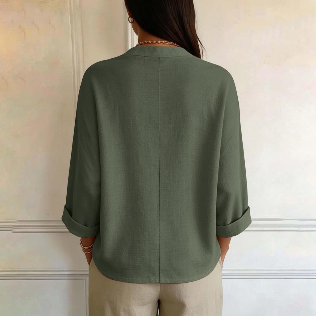 Women's Color V-Neck Long Sleeve Loose Fit Cardigan for Casual Daily Wear
