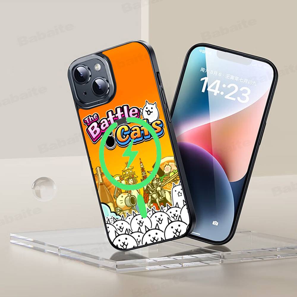 

B-Battle Cats Anime Game For Magsafe Magnetic Phone Case For IPhone 17 16 15 14 13 12 11 Plus Pro Max PC+TPU Cover iPhone 11 pro