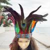 Natives American Costume Hairband for Carnivals Party Festival Props Feathered Hairband Indian Hairhoop Cosplay Headwear