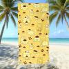 Cute Puppy Cartoon Print Microfiber Beach Towel Water Absorbent Quick Dry Bath Towel For Vacation