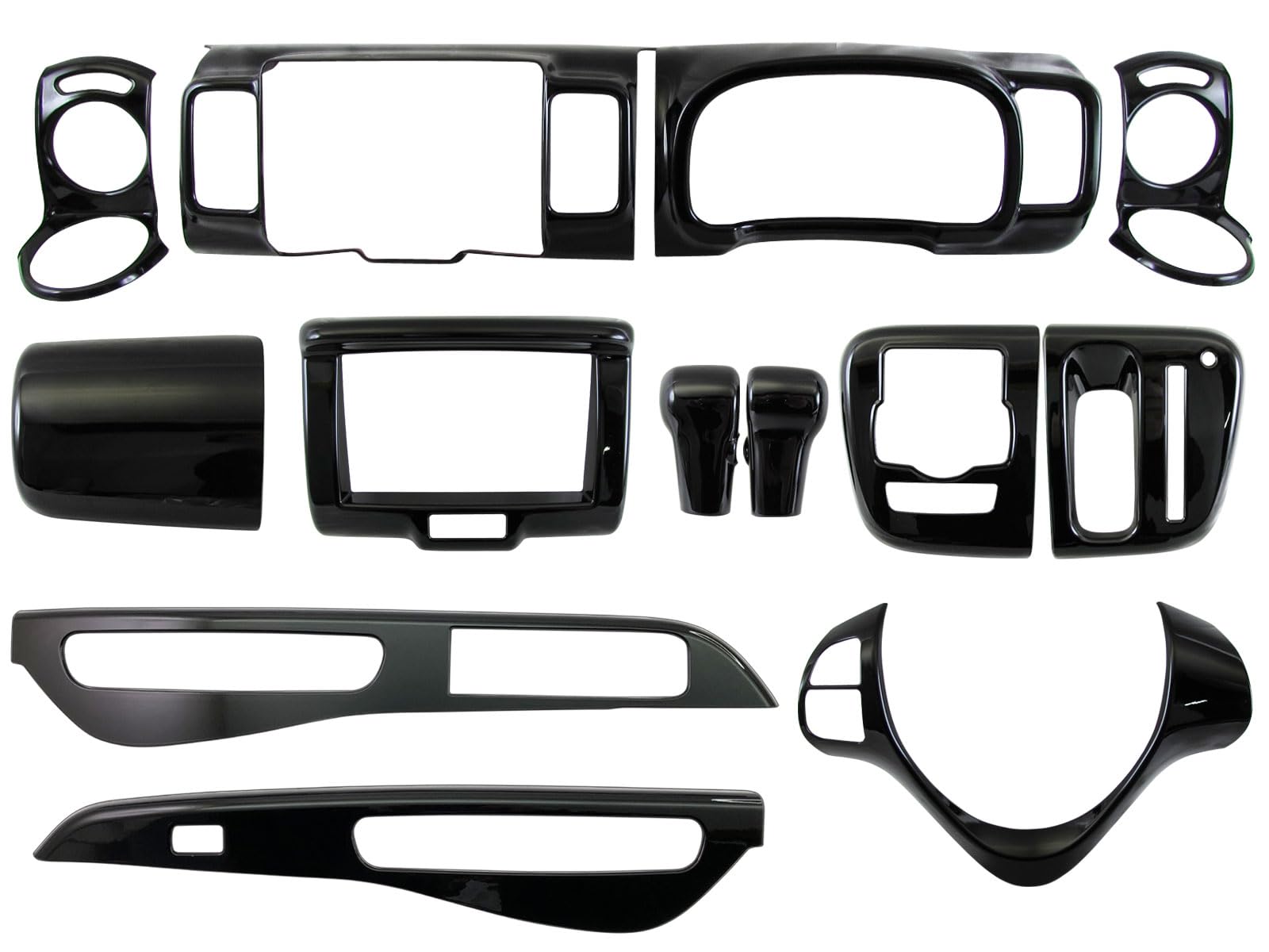 

BRIGHTZ Комплект внутренних панелей 13 шт. Черный рояльный лак для 2DIN навигации DG17W Scrum Wagon DG17 DG G17 17 Скрам Вэгон [WOOD-PAN-170]