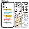 Krajews Dachshund Doxie Dogs Hearts Phone Case Cover For iPhone 17 Air 16 15 14 Plus 11 12 13 Pro Max Coque Fundas