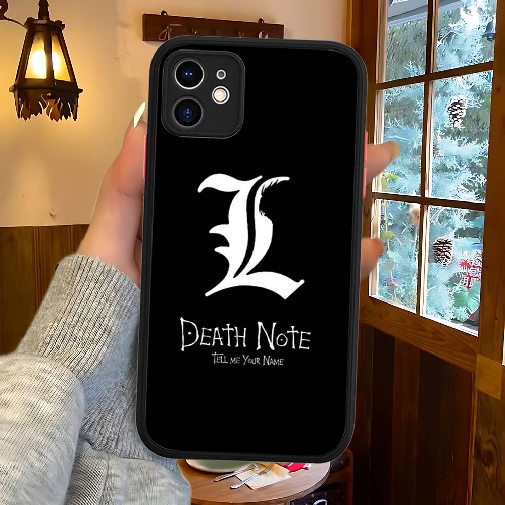 D-Death Note Matný poloprůhledný kryt na telefon Pro Iphone 16 ProMax 15 14 13 12 11 X XS PRO Plus