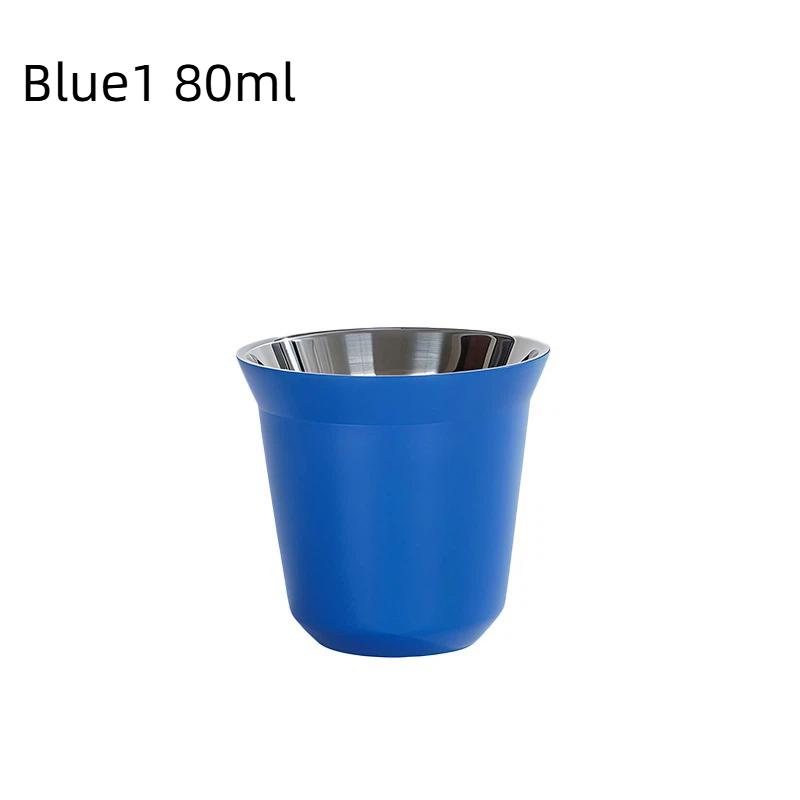 Tazza da Caffè Espresso in Acciaio Inossidabile da 80/160 ml Portatile a Doppio Strato Tazza da Tè per Bevande da Ufficio Mini Tazza da Whisky Vino