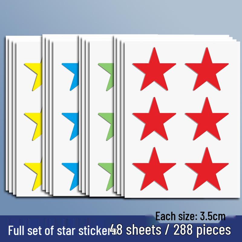 Yellow Star Reward Stickers for Kids - Smiley Face for Self-Discipline & Praise In Elementary School