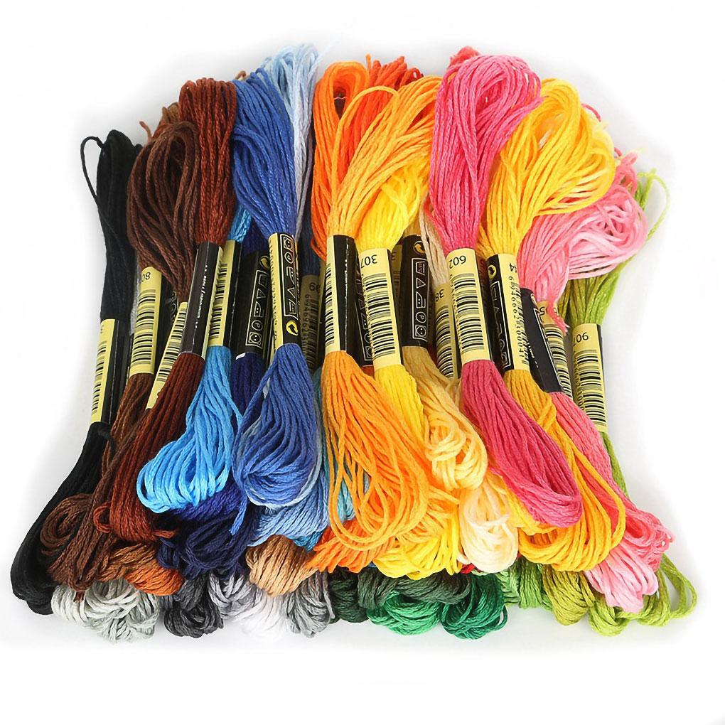 Multicolor Embroidery Cross-stitch Threads Handicraft Colorfast Anti-pilling Quilting Sewing Skeins Headband Crafting