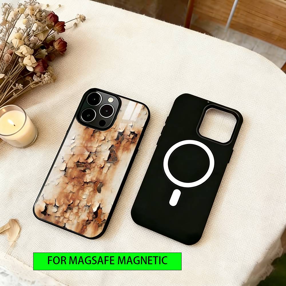 Vintage Rust Phone Case For iPhone17,16,15,14,13,12,11 Plus,Pro Magnetic with Magsafe Wireless Charging
