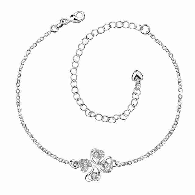 

Продаем модный новый брендовый дизайн роскошный серебряный браслет на щиколотку набор из цветов клевера браслет из кристаллов на щиколотку бижутерия для женщин 20cm