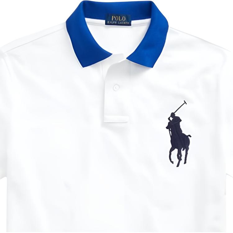 Polo Ralph Lauren SS24 Big Pony Logo Embroidered Cotton Short Sleeve Polo Shirt Men tops MNPOKNI1N821396-100