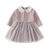 DAVE&BELLA Girls' Faux Two-Piece Princess Sweater Dress