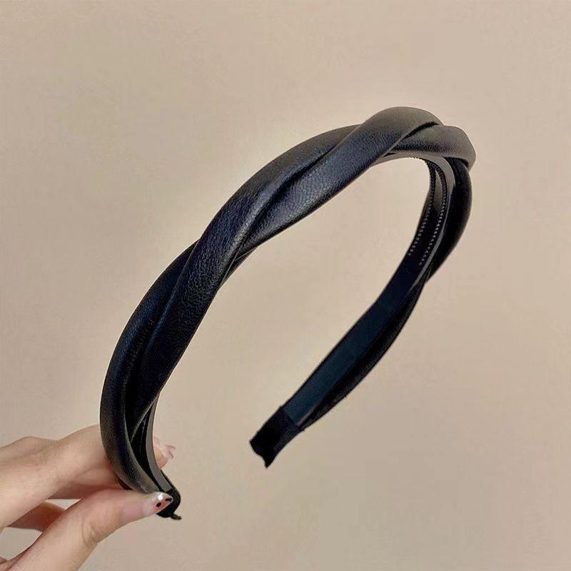 French Retro Braided High-Grade Headband: High Skull Top, Non-Slip, Perfect for Washing Face.