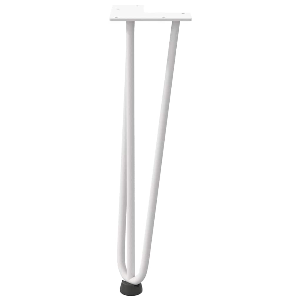 Vidaxl Nogi Do Stołu Hairpin, 4 Szt., Biale, 42 Cm, Lita Stal