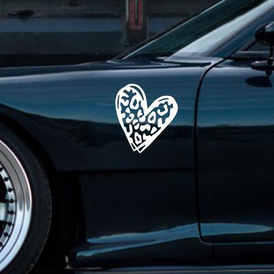Heart Shaped Leopard Print Romantic Car Body Stickers Vinyl Waterproof Decals Graphics Decoration Styling Automobile Accessories