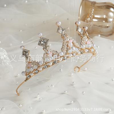 Children'S Crown, Princess Crystal Headband, Alloy Crown Birthday Performance Headgear, Handmade Headband