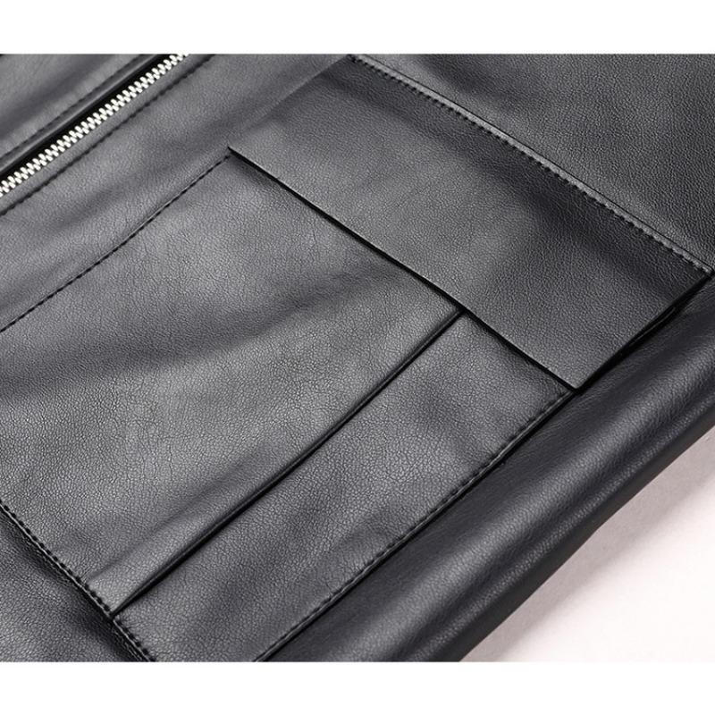 Men's Leather Jacket Autumn and Winter New Business Casual Simple Lapel Short Soft Leather Jacket Men's Clothing