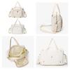 Bear/Flower Quilted Mommy Bag Multifunctional Crossbody Maternity Bag Cotton Messenger Shoulder Bag Adjustable Strap Luggage Bag