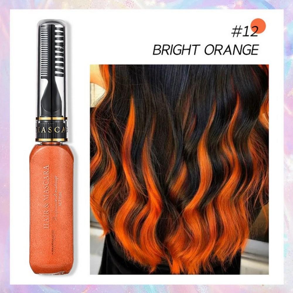 Hair Pen Disposable Temporary Dye Partial Dye DIY Hair Chalk Gray Hair Root Cover Festival Cosplay Ring Multifunctional Eyebrow 1 pcs Orange