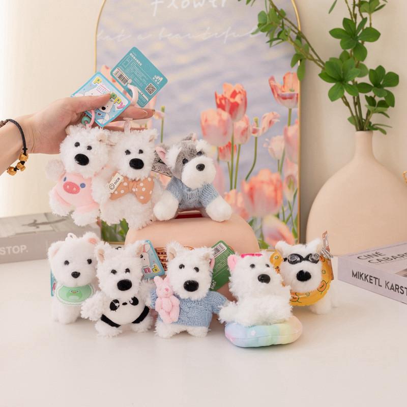 West Clothed Wear Highland White Terrier Dog Plush Toy Stuffed Animal Keychain