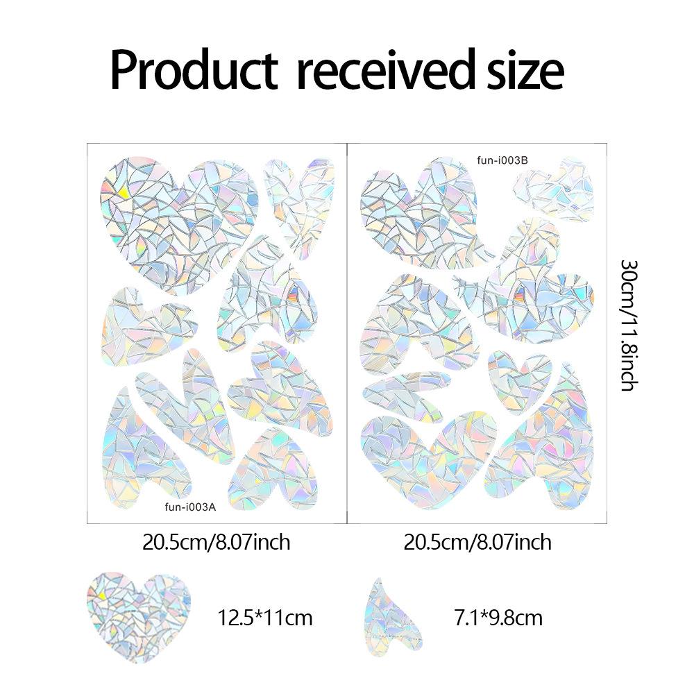

Fun-i003 Лазерные ослепительные нерегулярные стеклянные окна и балконы с любовью украшают декоративные наклейки на окна 20.5*30cm*2pcs/fun-i003
