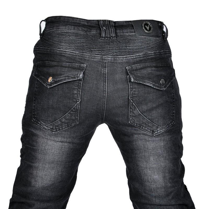 Mens Motorcycle Riding Jeans Anti-Slip Abrasion Resistant Protective Pants With Extended Knee Guards
