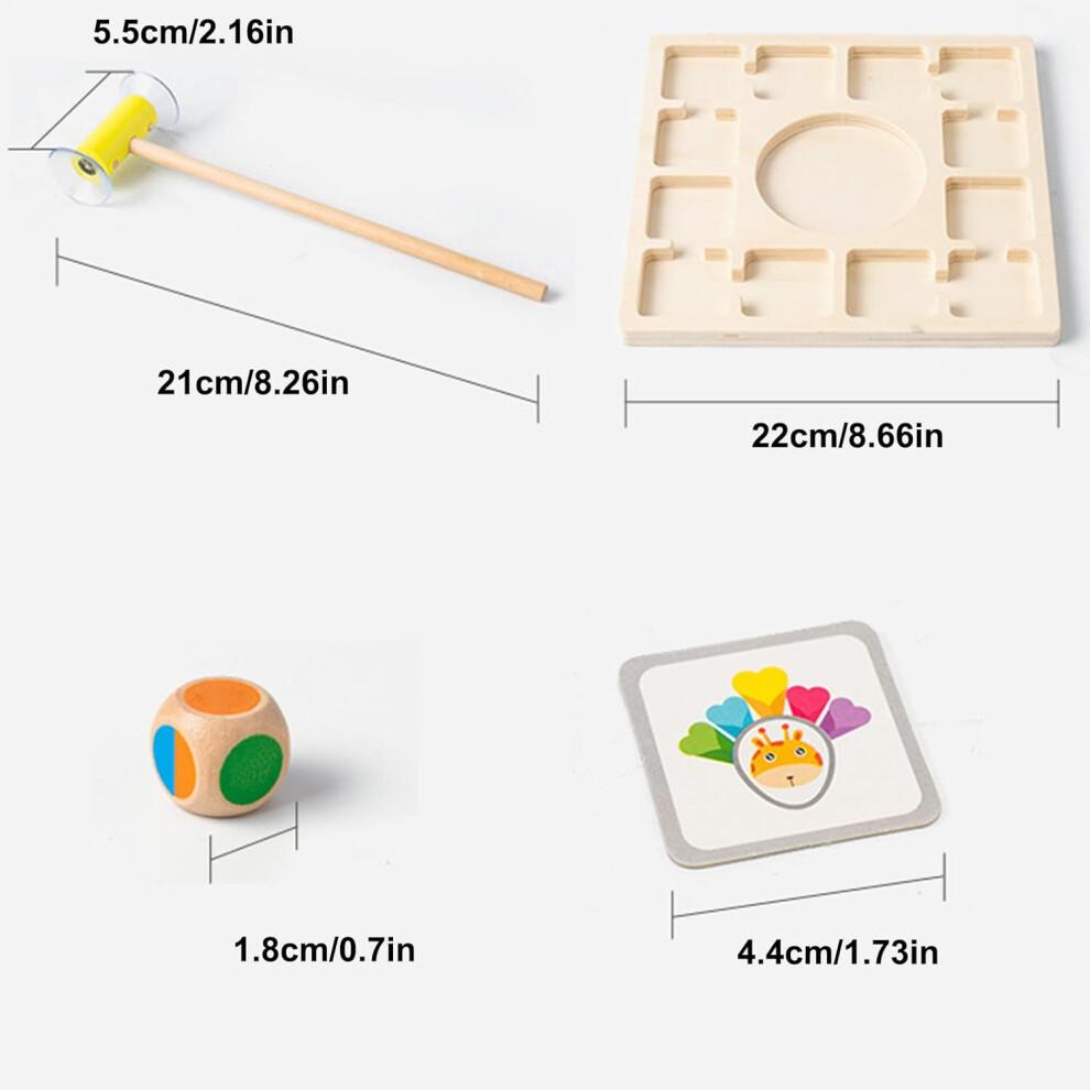 Wooden Log Toy  Learning Activity with 96 Cards, 3 Dice, Educational Toy for 4